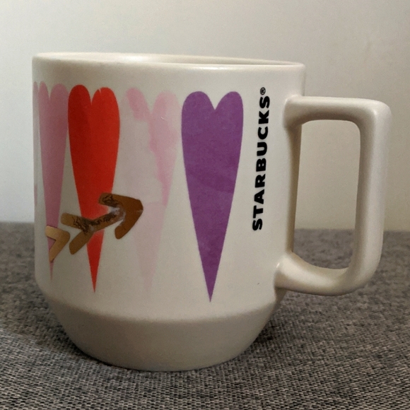 2016 Starbucks Painted Hearts Valentine's Day Coffee Tea Mug Cup 12 oz. - Picture 2 of 11